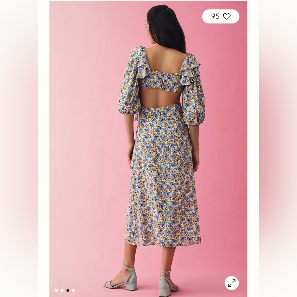 Anthropologie NWT Nobody's Child Puff-Sleeve
Cutout Dress Size 14. - Picture 4 of 8